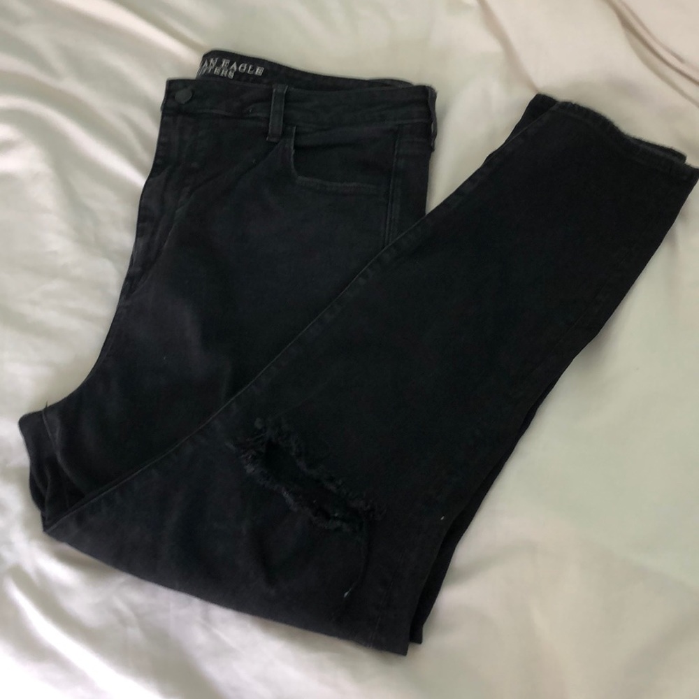 American Eagle black high rise skinny jeans